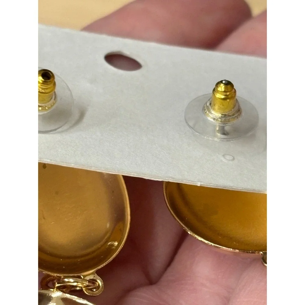 #53. Double-tier Drop Half Dome Earrings